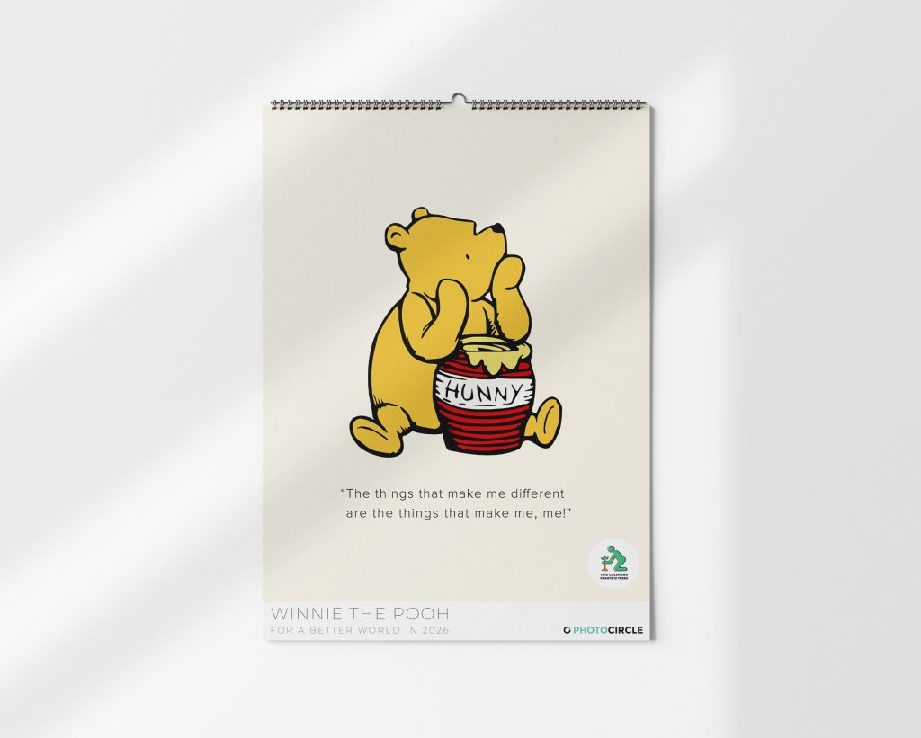 Winnie Pooh Wandkalender mit Originalzitaten von A.A. Milne und Illustrationen aus dem Kinderbuchklassiker